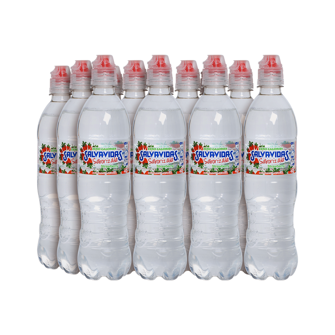 Agua Pura Saborizada Fresa 12 pack